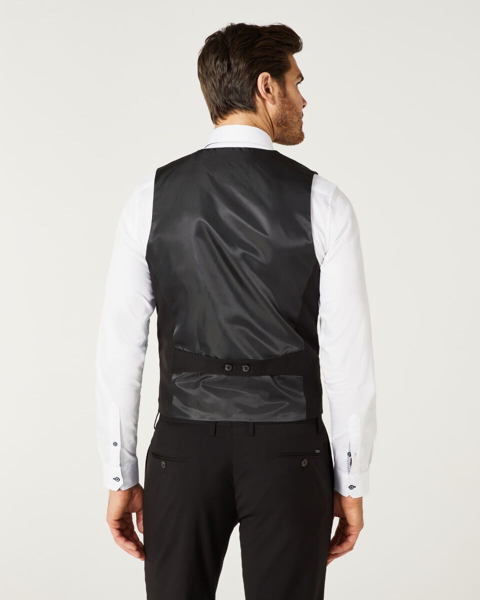 Mens Black Double Breasted Tailored Vest 